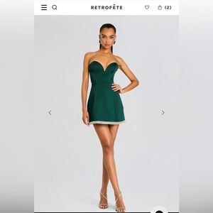 Retrofete quinny dress in pine. XS